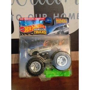 Hot Wheels Monster Trucks Back to the Future Time Machine DeLorean FYJ44 New